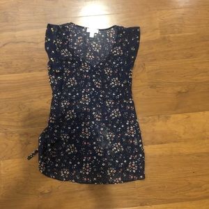 Blue floral maternity top